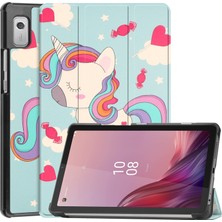 Xfashion Üçlü Stand Tablet Kılıfı Lenovo Tab M9 Desen Baskı Pu Deri + Pc Koruyucu Kapak (Yurt Dışından)