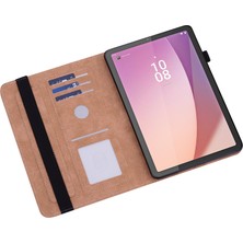 Xfashion Lenovo Tab M9 Için Flip Kitap Stand Kapağı, Pu Deri Hattı Kart Yuvaları ile Baskılı Tablet Kılıfı (Yurt Dışından)