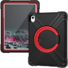 Xfashion Apple Pad 10.9 (2022) 360 Derecelik Rotasyon Kickstand Tablet Kapağı Askeri Damla Önleyici Koruma Pc + Tpu Kasası (Yurt Dışından)