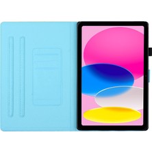 Xfashion Apple Pad 10.9 (2022) Gradyan Tablet Kılıf Pu Deri Kart Tutucu Otomatik Uyanma / Uyku ile Stand Kapağı (Yurt Dışından)