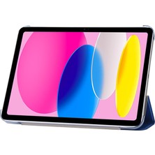 Xfashion Apple Pad 10.9 (2022) Ipek Doku Koruyucu Kılıf Pu Deri+Pc Üçlü Stand Damla Geçirmez Kapak (Yurt Dışından)