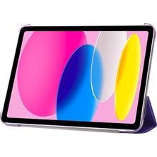 Xfashion Apple Pad 10.9 (2022) Ipek Doku Koruyucu Kılıf Pu Deri+Pc Üçlü Stand Damla Geçirmez Kapak (Yurt Dışından)