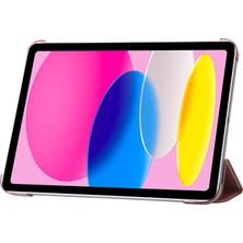 Xfashion Apple Pad 10.9 (2022) Ipek Doku Koruyucu Kılıf Pu Deri+Pc Üçlü Stand Damla Geçirmez Kapak (Yurt Dışından)