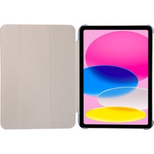 Xfashion Apple Pad 10.9 (2022) Ipek Doku Koruyucu Kılıf Pu Deri+Pc Üçlü Stand Damla Geçirmez Kapak (Yurt Dışından)