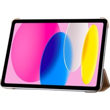 Xfashion Apple Pad 10.9 (2022) Ipek Doku Koruyucu Kılıf Pu Deri+Pc Üçlü Stand Damla Geçirmez Kapak (Yurt Dışından)