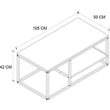 Bofigo Metal Orta Sehpa 2 Raflı Orta Sehpa Dekoratif Sehpa Çam