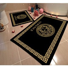 Modern Home Dot Taban Banyo Paspası İkili Takım Dijital Baskı Yıkanabilir Kaymaz Taban