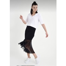 Laranor Tül Detay Etek 46 - Siyah