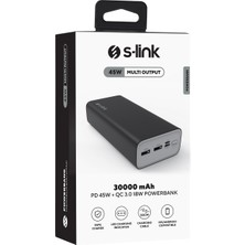 S-Link G345 30000MAH 2*usb+Micro+Type-C PD45W+QC3.0 18W Notebook,telefon Için Taşınabilir Powerbank