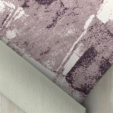 Carpettex Modern Abstrak Geometrik Desenli Pastel Gri Halı Kaymaz Taban Makinada Yıkanabilir