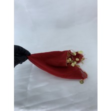 Sırmalı Çeyiz Düğün ve Kına Geceleri Için 5'li Kumaş Halay Mendili Kırmızı