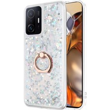 Microsonic Xiaomi Mi 11T Kılıf Glitter Liquid Holder Gümüş