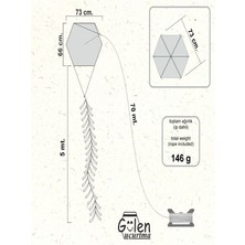 Gülen Uçurtma / Naylon Altıgen Uçurtma Yapım Seti - Plastik Çıtalı