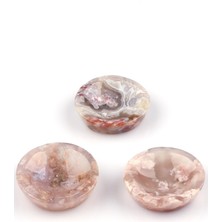 Safnaturel Flower Agate Doğal Taş Içi Oyuk Parça