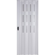 Sarpaş Akordiyon Kapı 72X224 Beyaz Camlı 12 mm Katlanır Akordeon Pvc