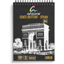 Artzone Siyah Eskiz Defteri - 25 Yaprak - A4