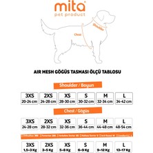 Mita Air Mesh Kedi Köpek Göğüs Tasması Çift Reflektörlü, Terletmeyen Turkuaz / Neon Blue