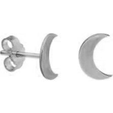 Bigakan Gümüş Ay Küpe Ay Motifli Küpe Minik Küpe