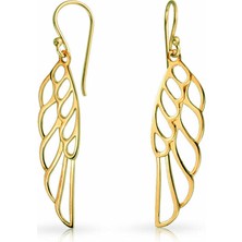 Bigakan Altın Kaplama Gümüş Küpe Melek Kanadı Gümüş Kadın Küpesi