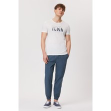 Lee Cooper Town Erkek %100 Pamuk O Yaka T-Shirt Off White