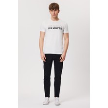 Lee Cooper Huge Erkek %100 Pamuk O Yaka T-Shirt Off White