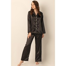 Doremi Kadın Uzun Kollu Saten Pijama Takımı