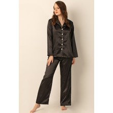 Doremi Uzun Kollu Saten Pijama Takımı