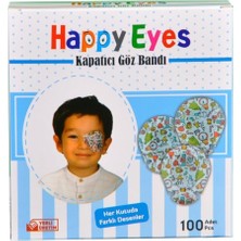 Mc Center Happy Eyes Çocuk Göz Kapama Bandı 100'Lük Kutu Göz Pedi Happy Eyes