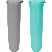 Oioi Buz Buz Silikon Dondurma Kabı 2li 6+ Ay Aqua Green - Powder Grey