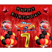 Parti Station Arabalar 7 Yaş Balon Seti Cars Konsept Helyum Balon Set Şimşek Mcqueen Doğum Günü Set