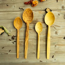 Wonder Woodies Doğal Ahşap 4 Parça Kaşık Seti Zeytin ve Şimşir Ağacı El Yapımı