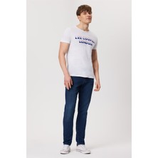 Lee Cooper Jack Erkek Slım Dar Kesim Yüksek Bel Dar Paça Jean Pantolon Mavi