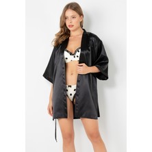 Miorre Kuşaklı Saten Sabahlık