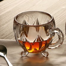 ZucciHome Kulplu 6 Lı Kristal Cam Çay Kahve ve Su Bardağı