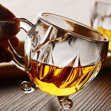 ZucciHome Kulplu 6 Lı Kristal Cam Çay Kahve ve Su Bardağı