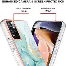 Eabhulie Xiaomi Redmi Note 11 Pro 5g / 4g Için Mermer Şık Desenli Tpu Tampon Telefon Kılıfı - Yeşil (Yurt Dışından)