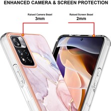 Eabhulie Xiaomi Redmi Note 11 Pro 5g / 4g Için Mermer Şık Desenli Tpu Tampon Telefon Kılıfı - Rose Gold (Yurt Dışından)