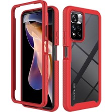 Eabhulie Xiaomi Redmi Note 11 Pro+ 5g Için Hibrit Bumper Tam Koruma Telefon Kılıfı - Kırmızı (Yurt Dışından)