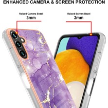 Eabhulie Samsung Galaxy A13 5g Için Mermer Şık Desenli Tpu Tampon Telefon Kılıfı - Mor (Yurt Dışından)