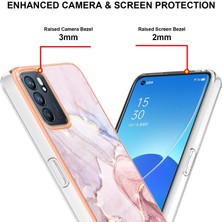 Eabhulie Oppo Reno 6 5g Için Mermer Şık Desenli Tpu Tampon Telefon Kılıfı - Rose Gold (Yurt Dışından)