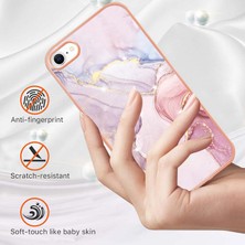 Eabhulie iPhone Se 2022/ Se 2020 / 8 / 7 Için Mermer Şık Desenli Tpu Tampon Telefon Kılıfı - Rose Gold (Yurt Dışından)