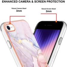 Eabhulie iPhone Se 2022/ Se 2020 / 8 / 7 Için Mermer Şık Desenli Tpu Tampon Telefon Kılıfı - Rose Gold (Yurt Dışından)