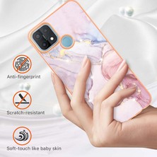 Eabhulie Oppo A15 / A15S Için Mermer Şık Desenli Tpu Tampon Telefon Kılıfı - Rose Gold (Yurt Dışından)