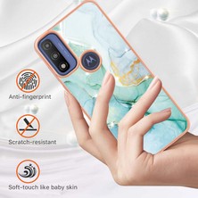 Eabhulie Motorola Moto G Pure Için Mermer Şık Desenli Tpu Tampon Telefon Kılıfı - Yeşil (Yurt Dışından)