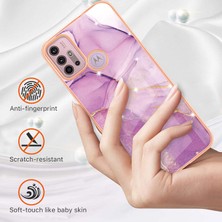 Eabhulie Motorola Moto G30 / G20 / G10 / G10 Power Için Mermer Şık Desenli Tpu Tampon Telefon Kılıfı - Pembe (Yurt Dışından)