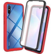 Eabhulie Xiaomi Redmi 9A Için Dahili Ekran Koruyucu Tam Gövde Koruma Telefon Kılıfı - Kırmızı (Yurt Dışından)