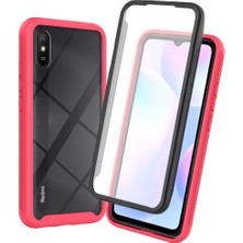 Eabhulie Xiaomi Redmi 9A Için Dahili Ekran Koruyucu Tam Gövde Koruma Telefon Kılıfı - Pembe (Yurt Dışından)