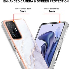 Eabhulie Xiaomi 11T / 11T Pro Için Mermer Şık Desenli Tpu Tampon Telefon Kılıfı - Beyaz (Yurt Dışından)