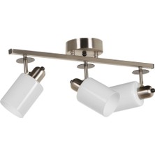 Lumexx Nomi 3 Lü Sıralı Mat Krom Beyaz Camlı Avize