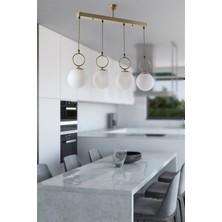 Lumexx Morino 4 Lü Sıralı Beyaz Camlı Eskitme Sarkıt